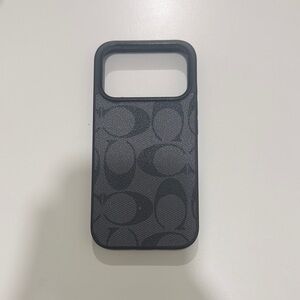 Coach Signature Black and Gray Phone Case